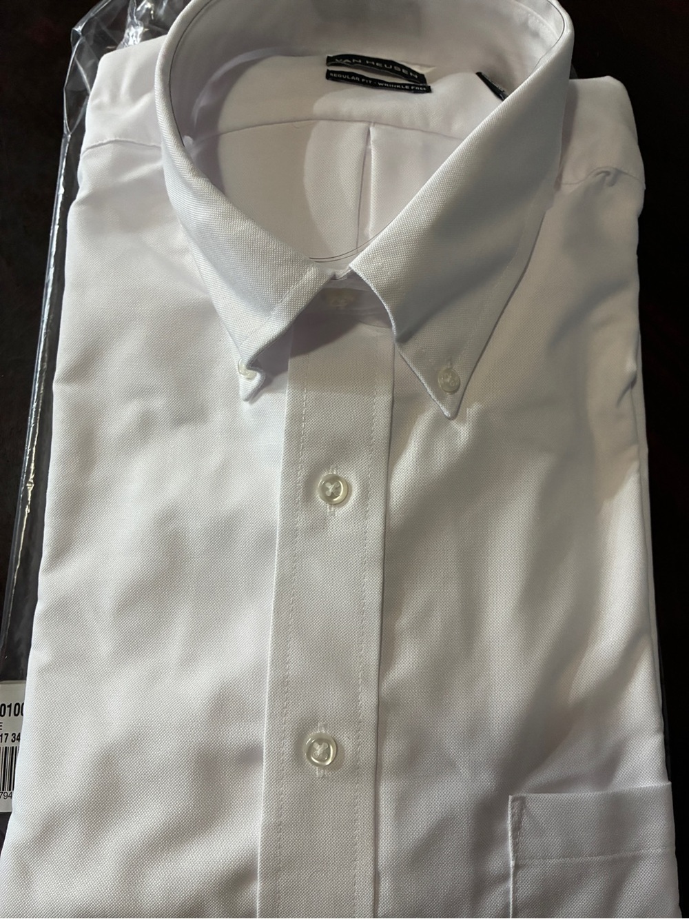 2 Van Heusen Men’s White Regular Fit Wrinkle Free Dress Shirts